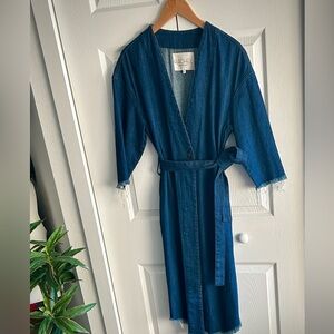 Rachel Roy Denim Duster w/ Self-Tie Belt